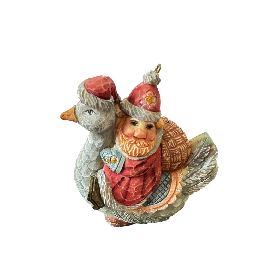 G. Debrekht Santa‎ Riding Goose Christmas Ornament Festive Holiday Decor